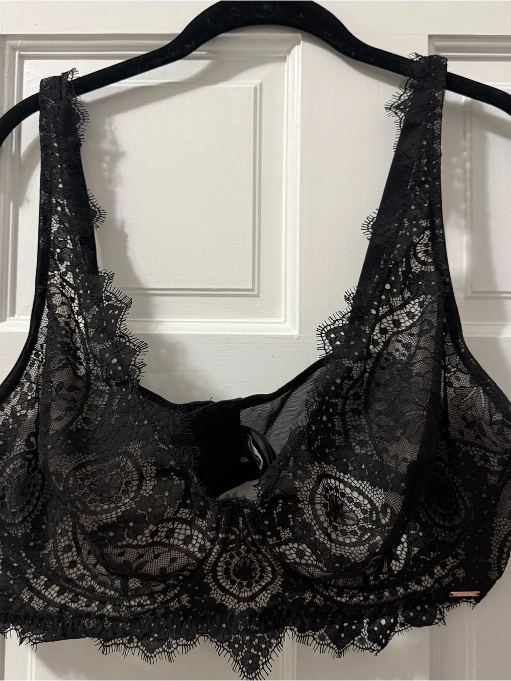 46C Figleaves Curve Lace Black Bra with High Apex